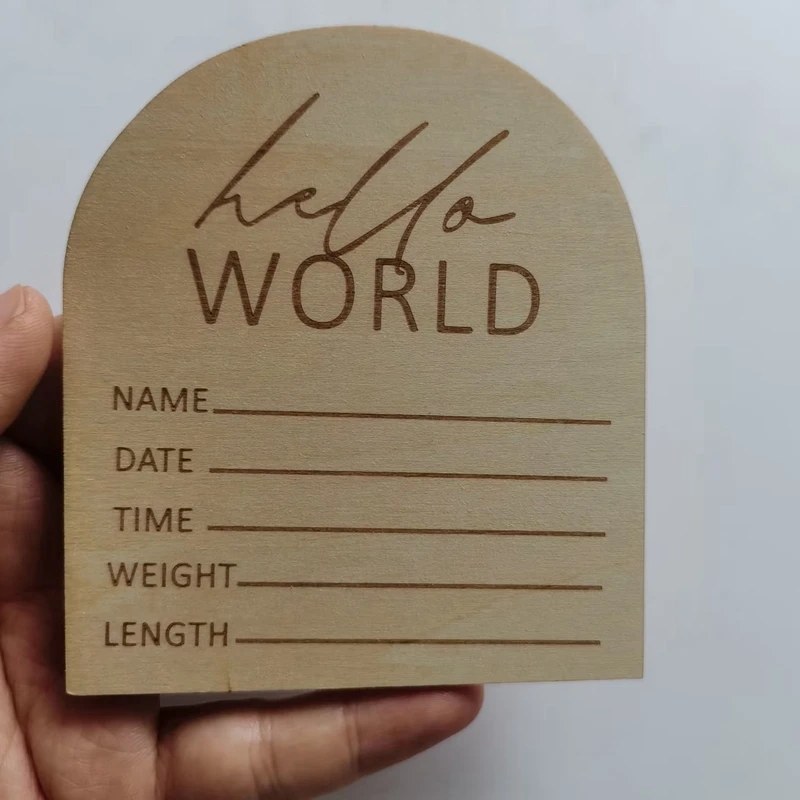 

Boho Arched Birth Announcement wooden milestones Baby shower Gift