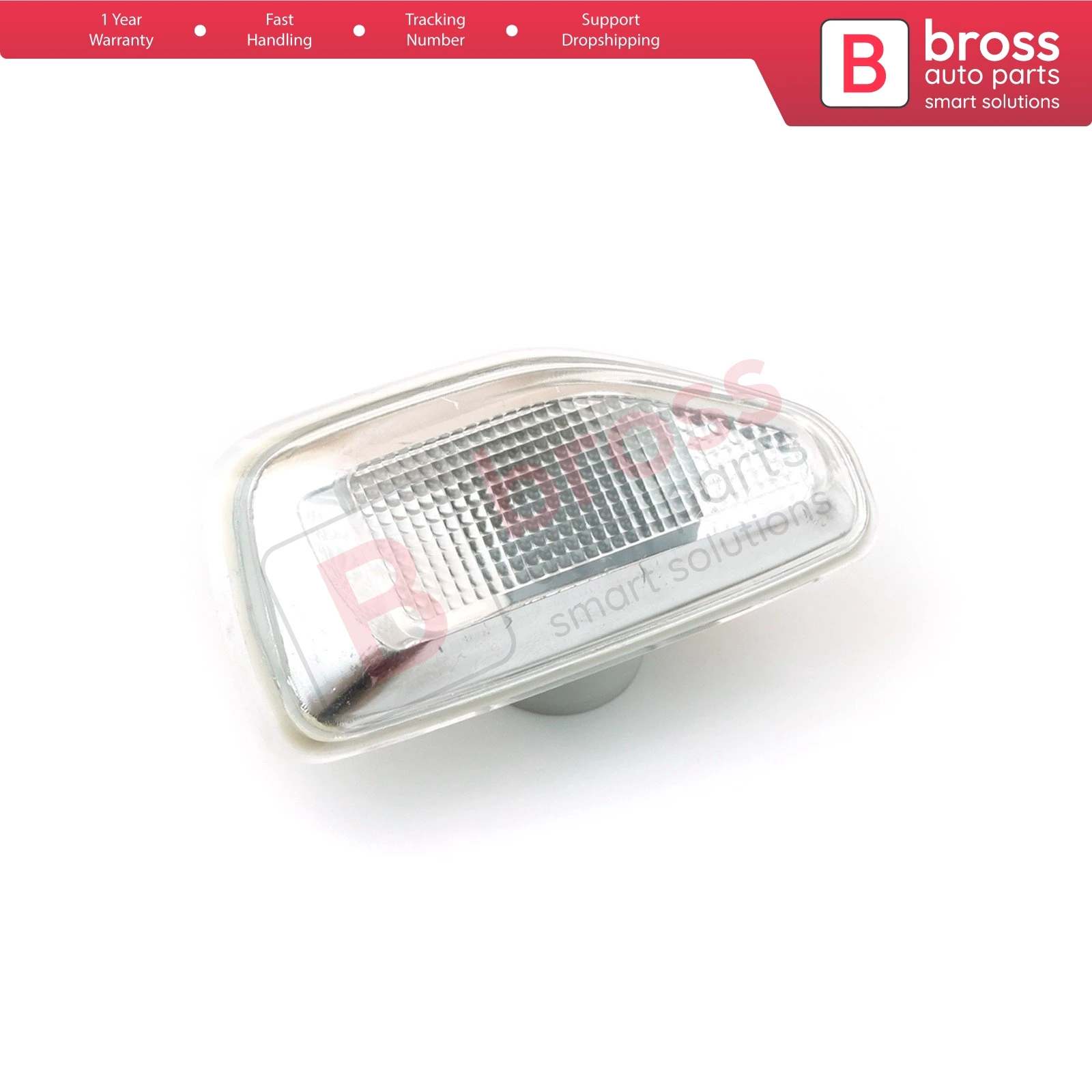 Bross BSP742 White Side Indicator Repeater Lamp 261651140R Left Side for Dacia Sandero MK2 Sandero Stepway MK2 Logan MK2