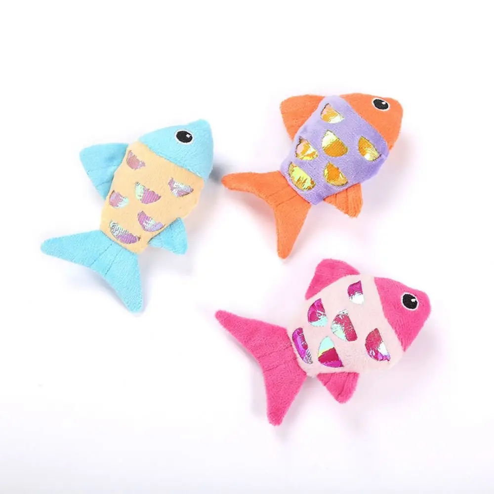 Cute Plush Fish Sound Cat Toy Simulation Fish Shape Cat Teeth Grinding Toy Plush/Catnip Bite Resistant Cat Catnip Toy