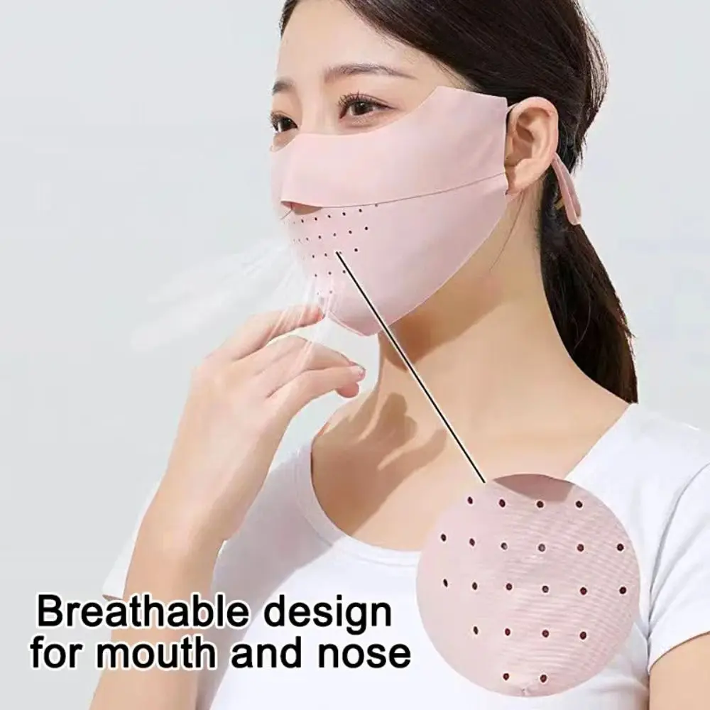 

Soft Uv Sun Protection Cycling Face Mask Breathable Thin Face Cover Ice Silk Face Mask Summer