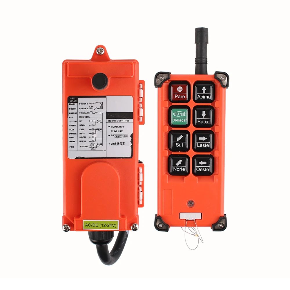 Industrial Crane Remote Controller F21-E1B Portuguese version Wireless Switches for Hoist Crane Lift AC 380V 220V DC 12V 24V