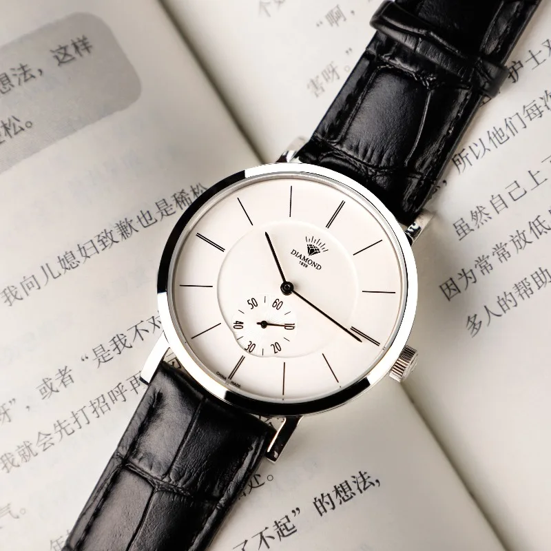 

Часы Shanghai Diamond Brand с большим циферблатом в стиле Баухаус, ультраминималистичные, механические, с ручным заводом, с прозрачной задней крышкой, модные.