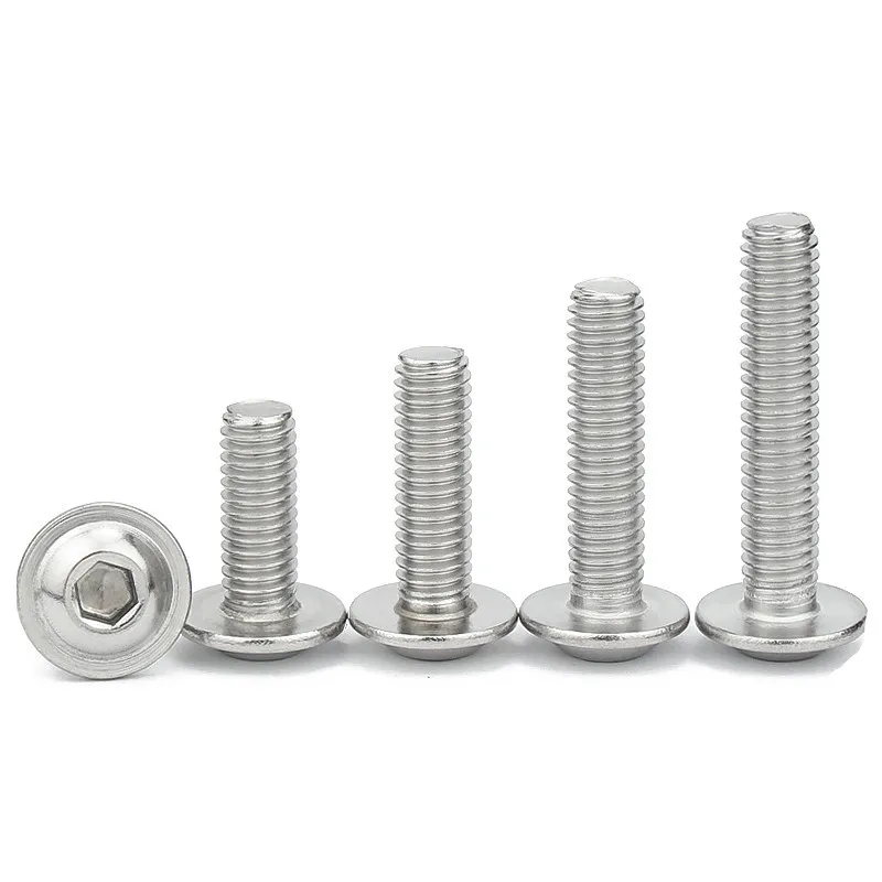 ISO7380.2 M2 M2.5 M3 M4 M5 M6 M8 304 Stainless Steel Hexagon Socket Button Head Screws With Collar Bolt