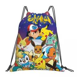 Custom Name Waterproof Outdoor Beach Swimming Sports Drawstring Backpack Pokemon Organizer Gym Storage Bag