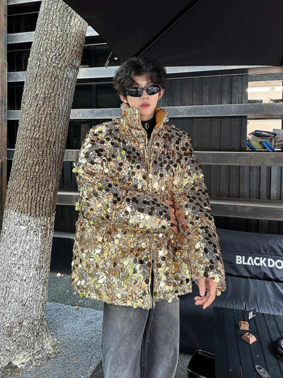 

Thiened American High Street с блестками, мужской бар, ночной клуб, сценическое представление, хлопковый дэт, теплый модный молодежный городской...