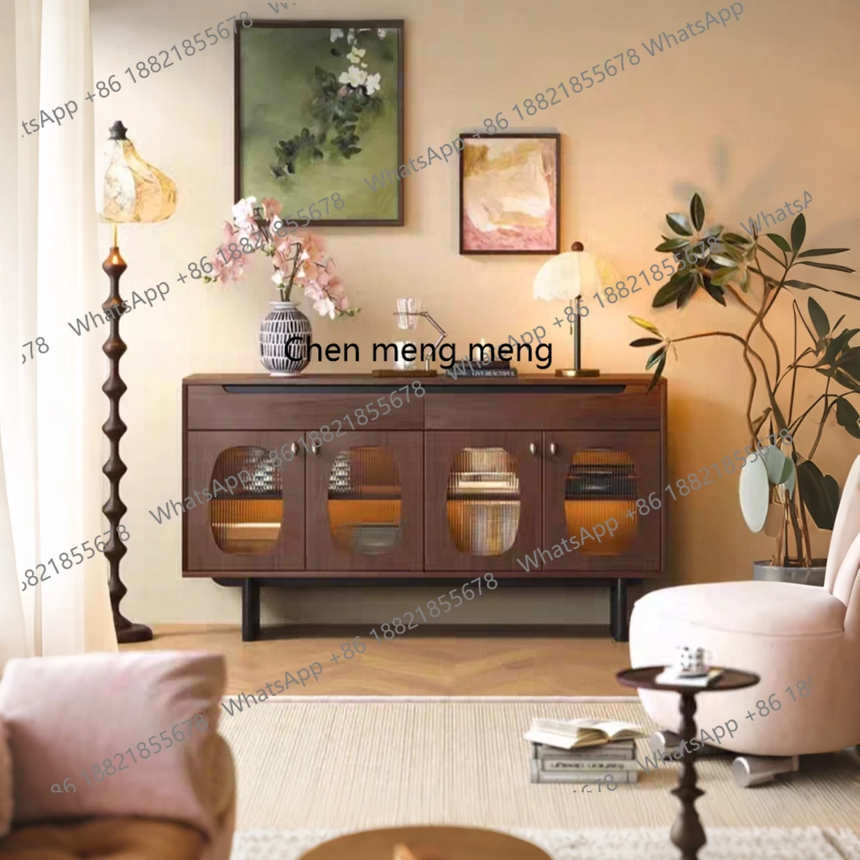 

Medieval style Loushan travertine side cabinet integrated storage against the wall 2025 new living room