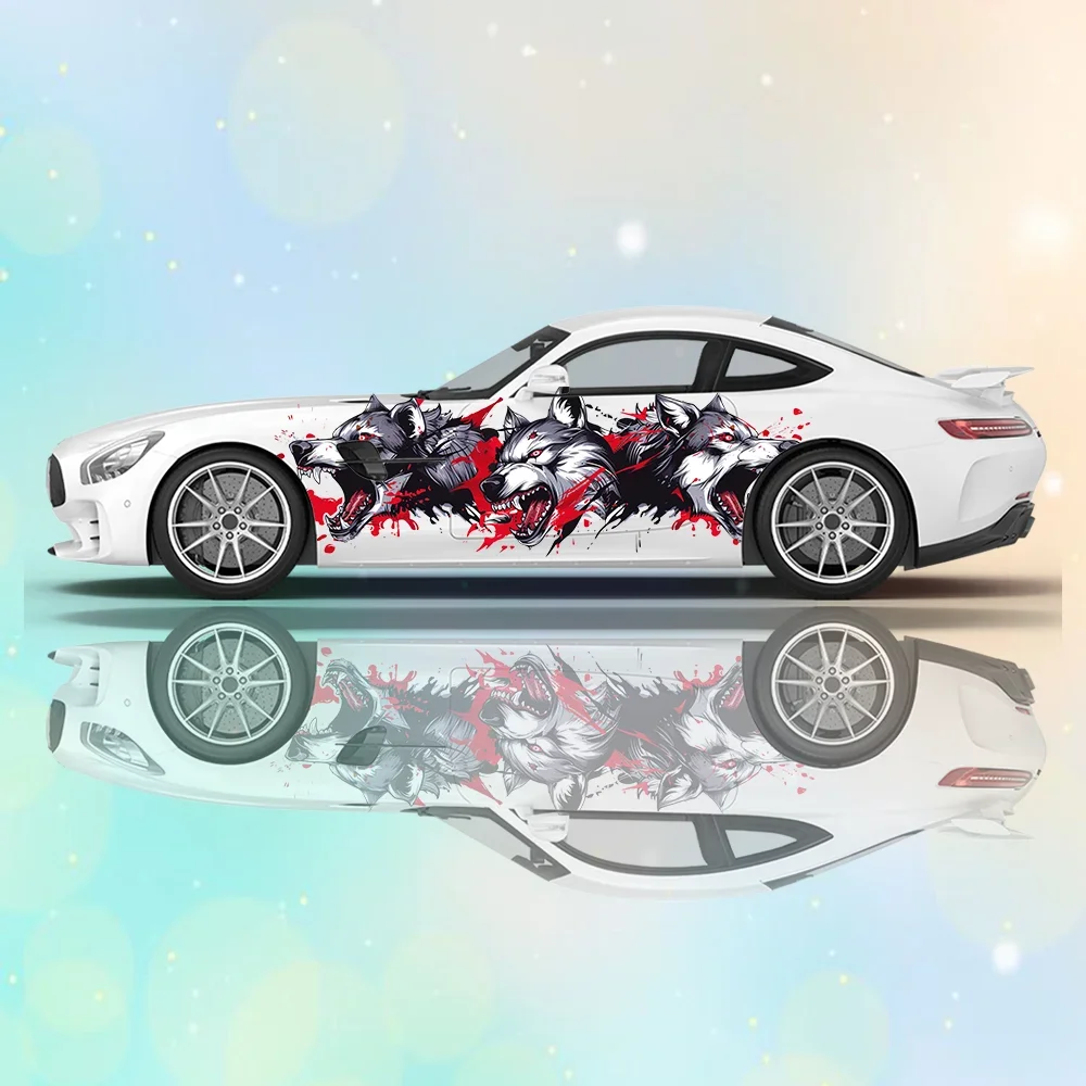 

Fierce Bloody Wolf Roar Car Vinyl Wraps Decal Self-adhesive PVC Sticker Suitable for Trucks SUV Decoration Auto Accessories Gift
