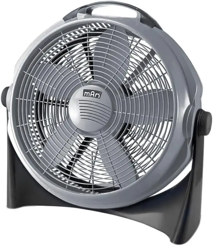 

Indoor Cooling Gray and Black Floor Fan with Adjustable Tilt and High-Velocity Air Circulation