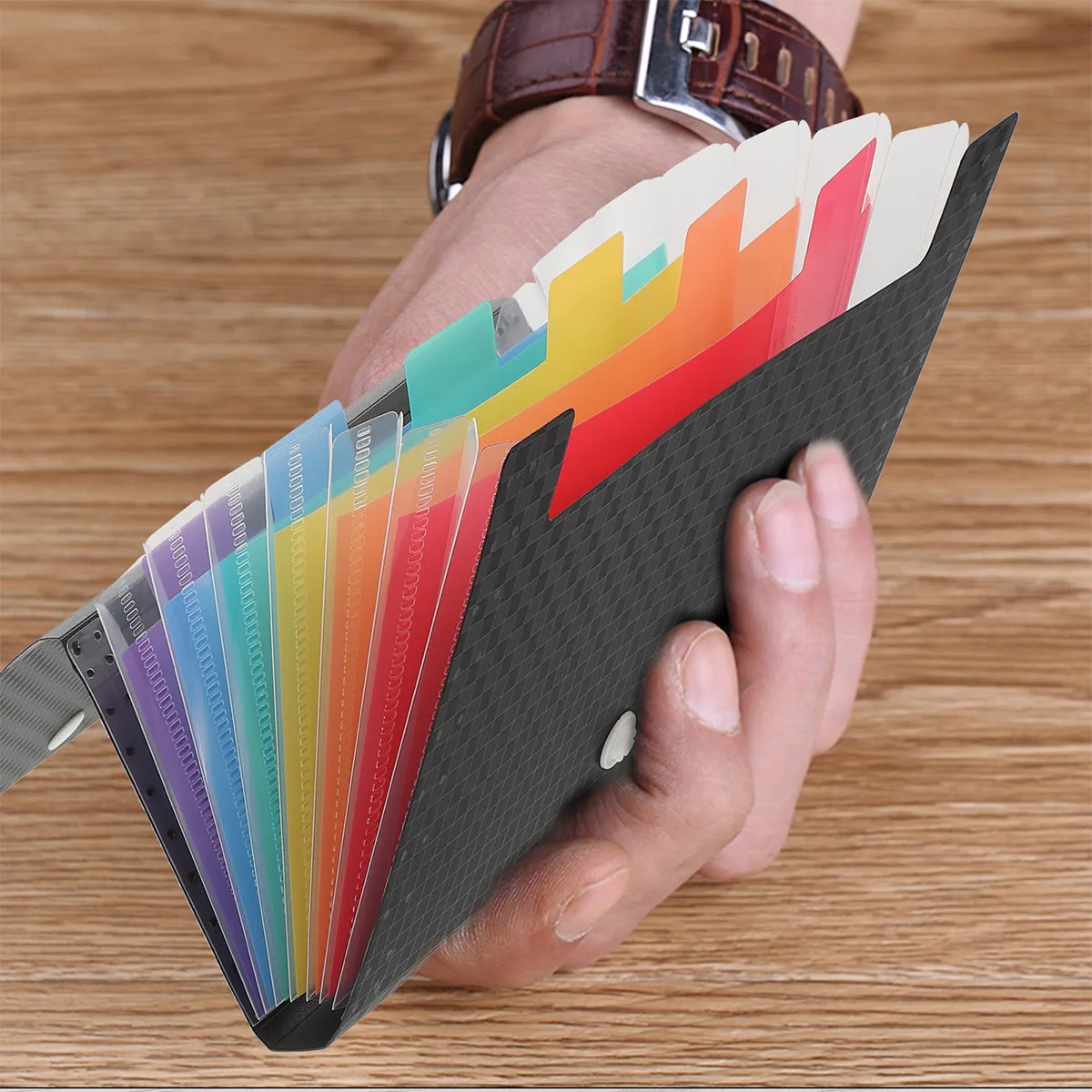 

Lightweight A6 Portable File Folder Bag High-Density PP Material Multi-Layer Expanding Document Organizer for Office School