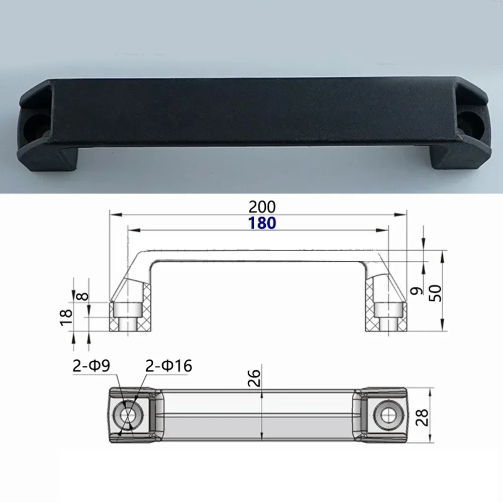 1 Buah Pegangan Tarik Kabinet Pegangan Furnitur Kenop Laci Pegangan Kabinet Industri Plastik Hitam Kenop Lemari Pakaian Perangkat Keras