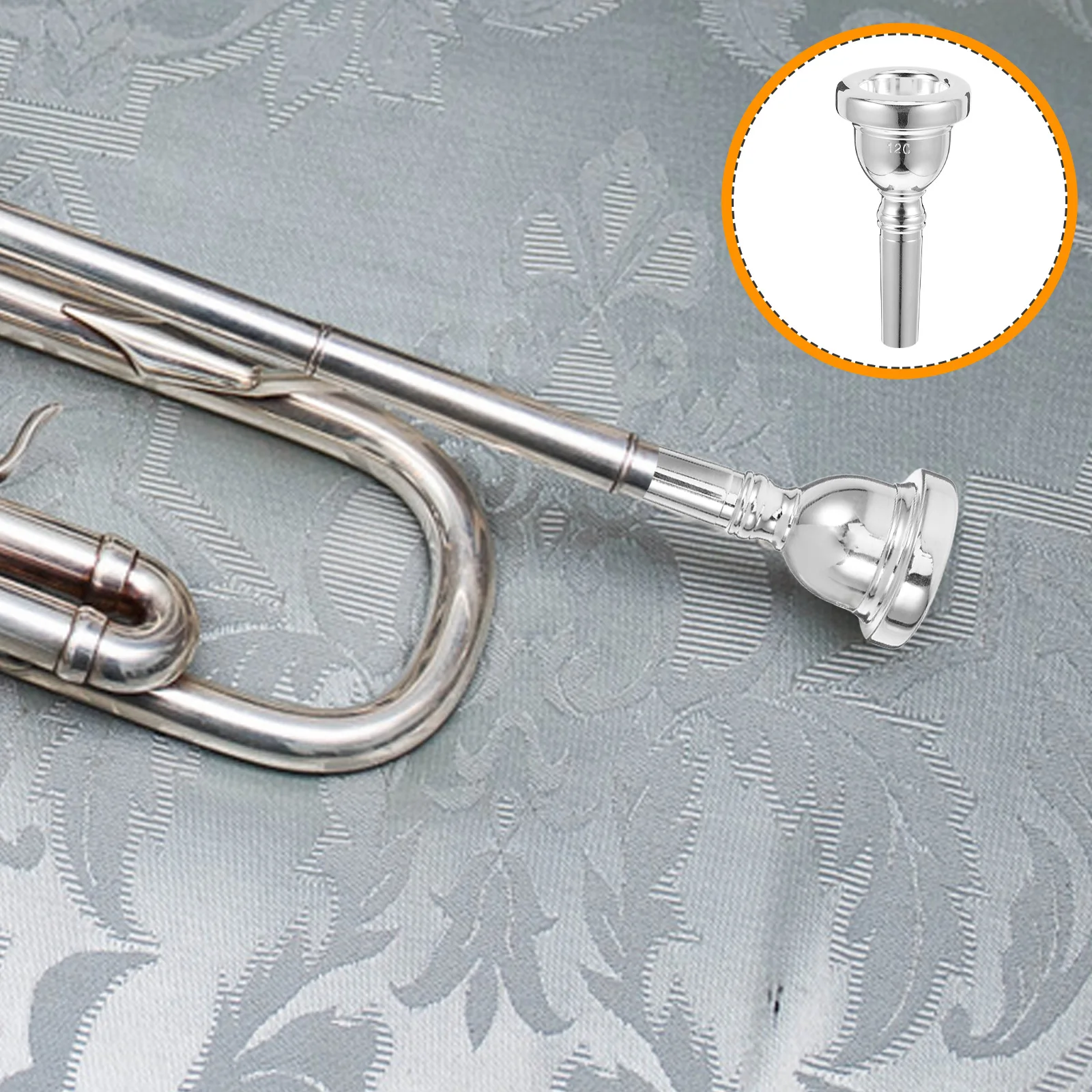 

Professional Alto Trombone Mouthpiece 12C Durable Metal Replacement Instrument Part For Music Performance Practice