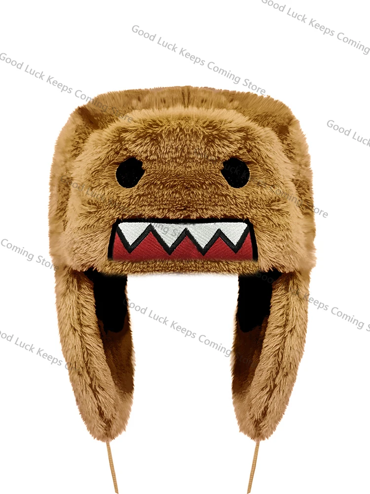 Domo Kun Sprint Autume Brown Hat Ushanka Hat Cute Winter Hat for Boys Girls Kids Cartoon Anime Cap Gorras