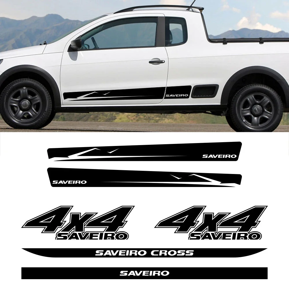 Pickup Body Side Stickers For VW Volkswagen Saveiro Truck Door Tailgate Trunk Decor Decals Car Sticker Cover Auto Accessories