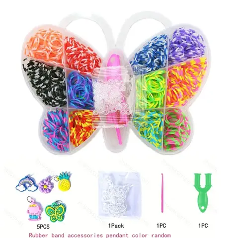 600 pièces bandes de caoutchouc créatif coloré métier à tisser ensemble Bracelet faisant Kit bracelet faisant kit bracelet faisant kit bracelet faisant kit