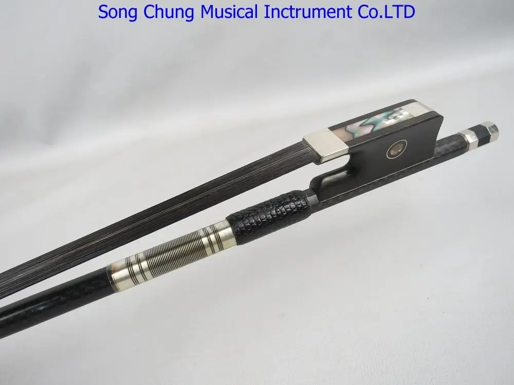 1pcs powerful plaid black black Horsehair # Carbon fiber viola bow 7974