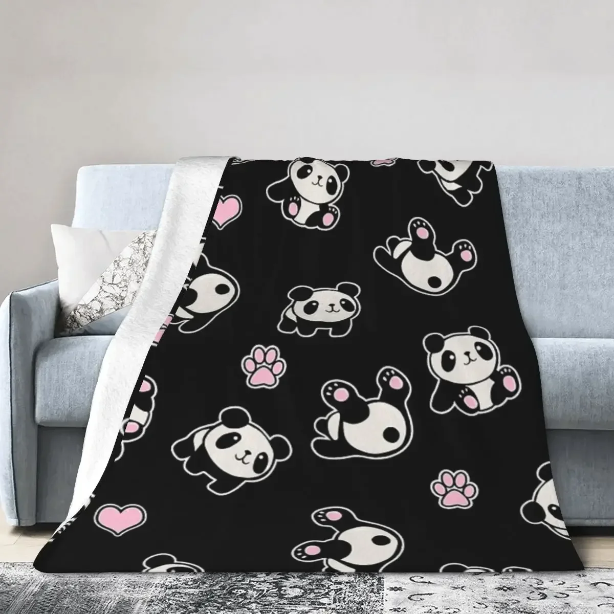 

Panda Cute Animal Blankets Soft Warm Flannel Throw Blanket Bedspread for Bed Living room Picnic Travel Home Sofa