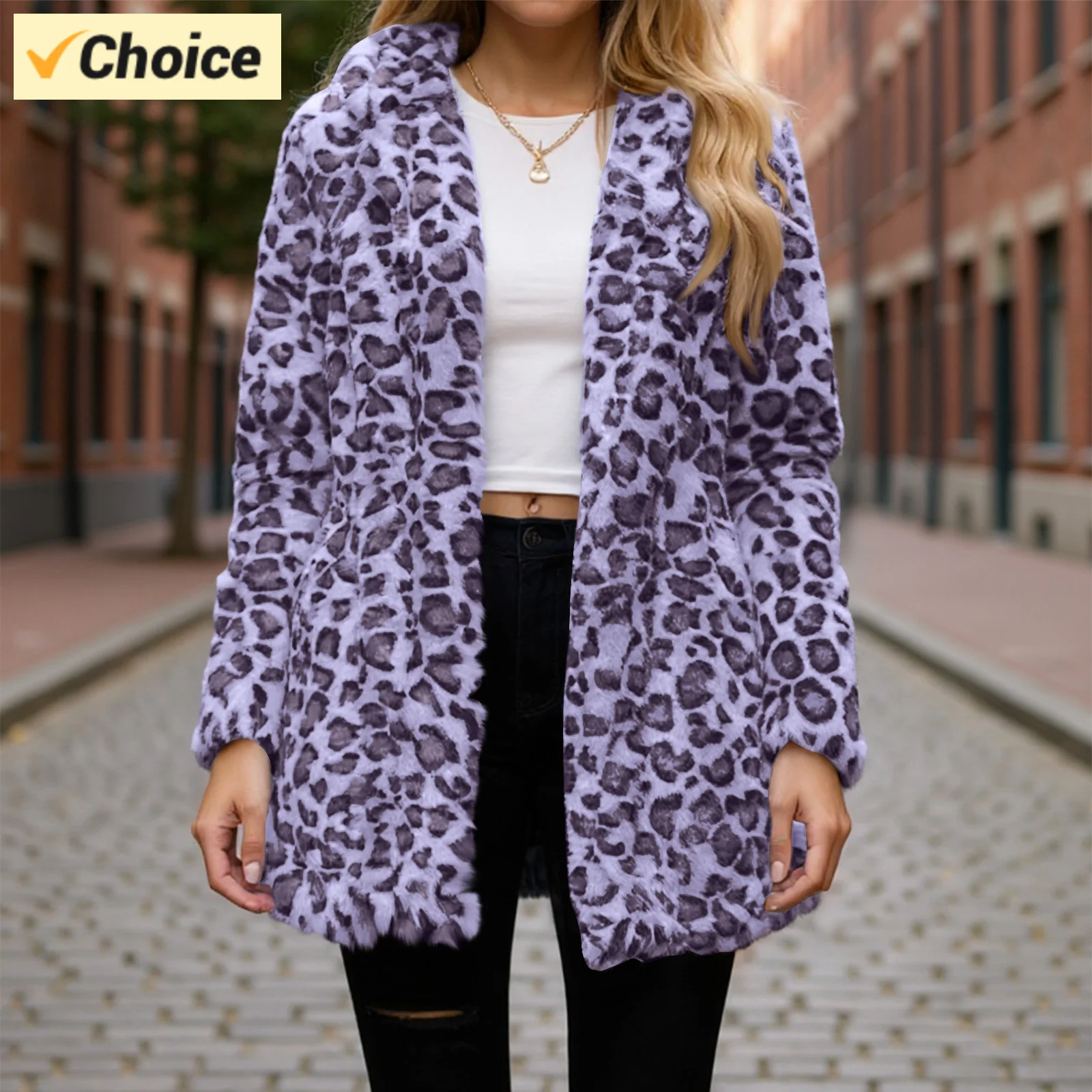 

Женская куртка с леопардовым принтом из искусственного меха — пальто большого размера с плюшевым воротником, шикарная зимняя верхняя одежда в стиле бохо для праздничных вечеринок и ночей свиданий