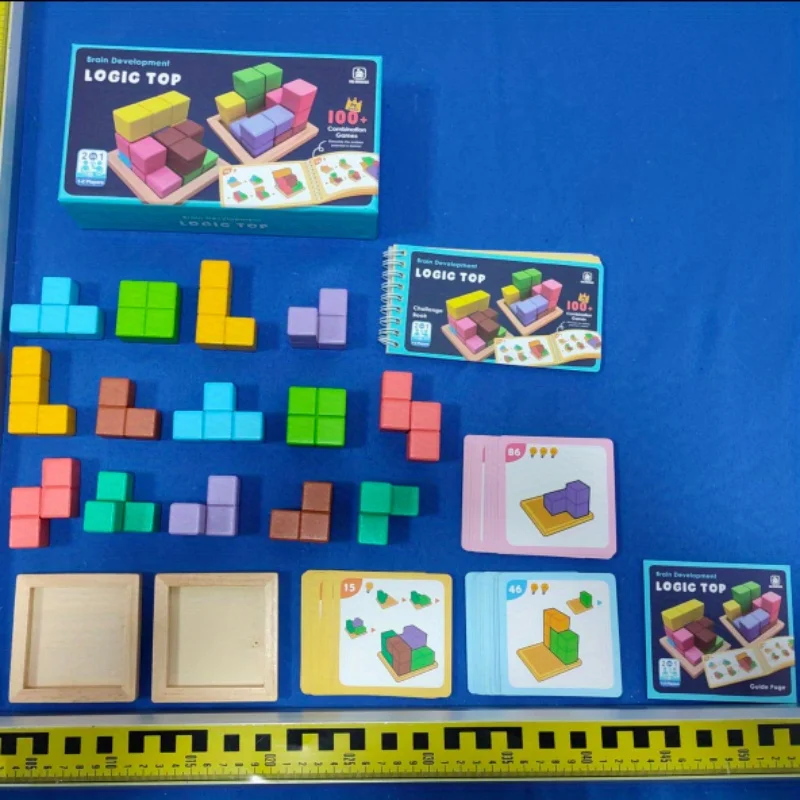 Edukacyjne drewniane klocki i logiczne puzzle - zabawki edukacyjne STEM dla dzieci, łączenie rodziców i dzieci, trening mózgu, gra rodzinna