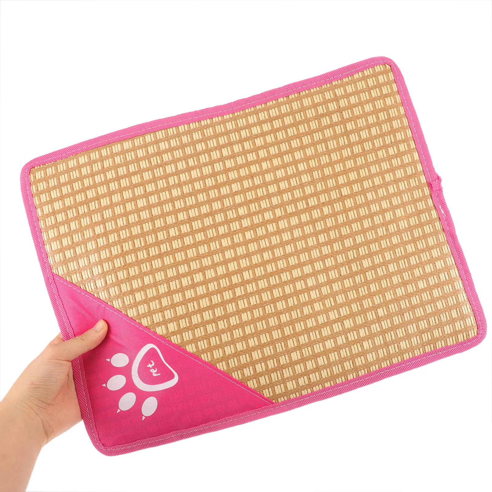 

Cool Pet Nest S SizeRed Summer Mat for Dog Cat Non-slip Durable Comfortable Bed Straw Lightweight Cooling Nest Pet Supplies