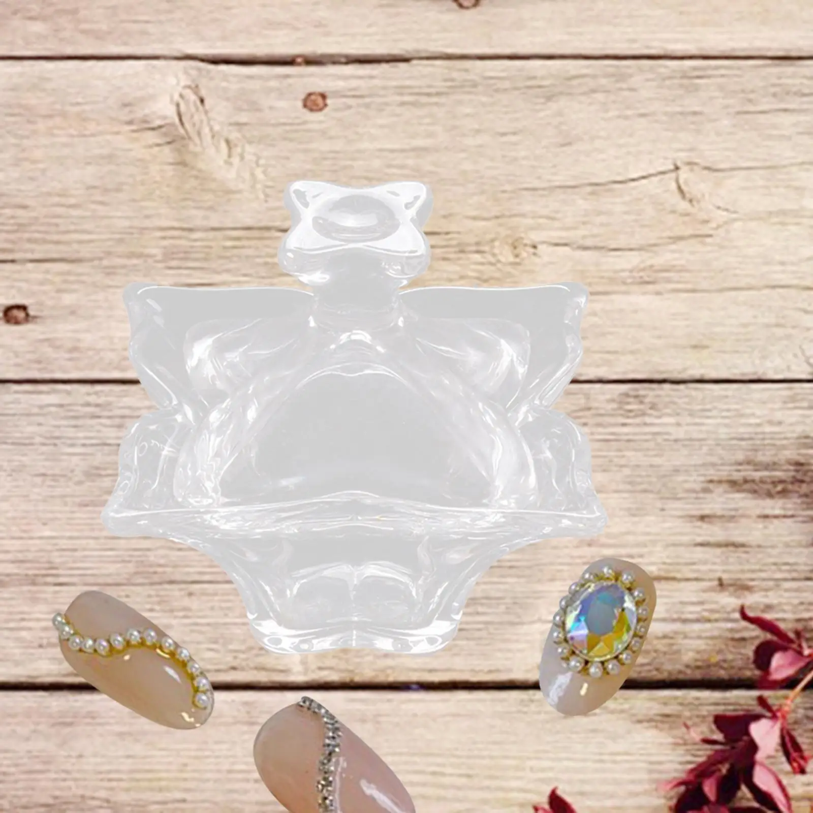 Nail Liquid Bowl Transparent Glass Crystal Cup Lid for Acrylic Powder Mixing Manicure Nail Art Decoration