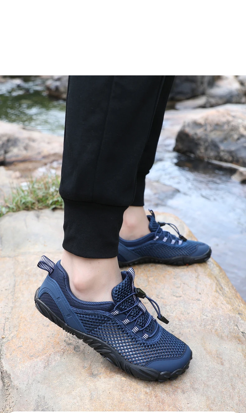 Sommerliche Flusslauf-Schuhe, atmungsaktive, lässige Sportschuhe aus Mesh für Herren, ausgehöhlte Mesh-Outdoor-Bergsteiger- und Wanderschuhe – Detail 10