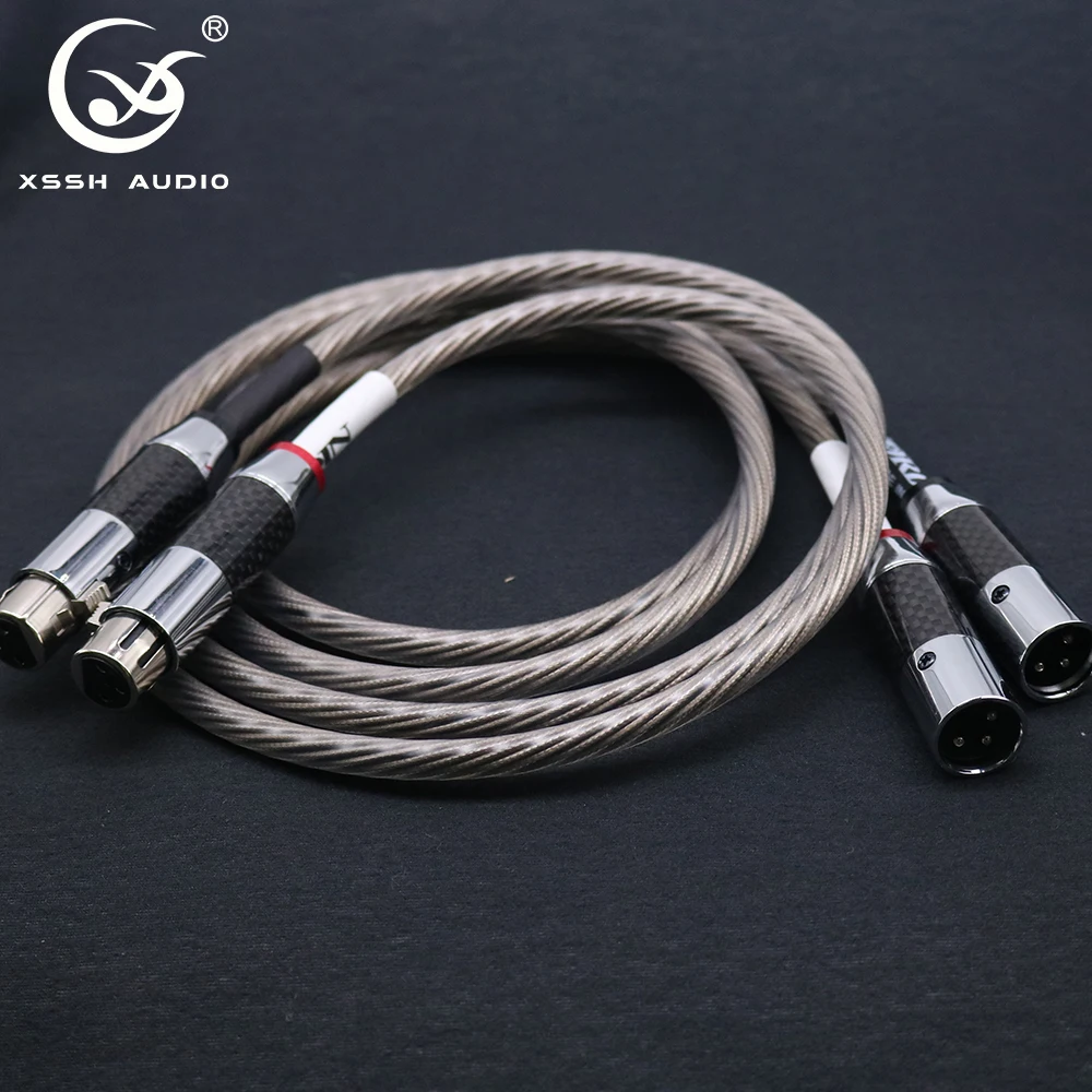 XSSH 오디오 Hifi 10 코어 실버 도금 OFC 구리 여성 남성 XLR RCA Aux 오디오 3 핀 xlr 마이크 오디오 동축 마이크 케이블 코드