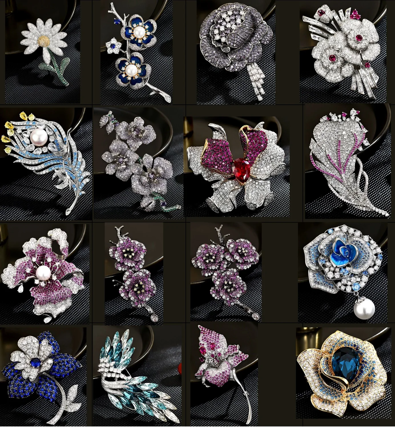 

Exquisite Zircon Flower Brooch,Peony & Plum Blossom Corsage, Luxury Daisy Jewelry for Dresses/Coats, Wedding & Banquet Accessory