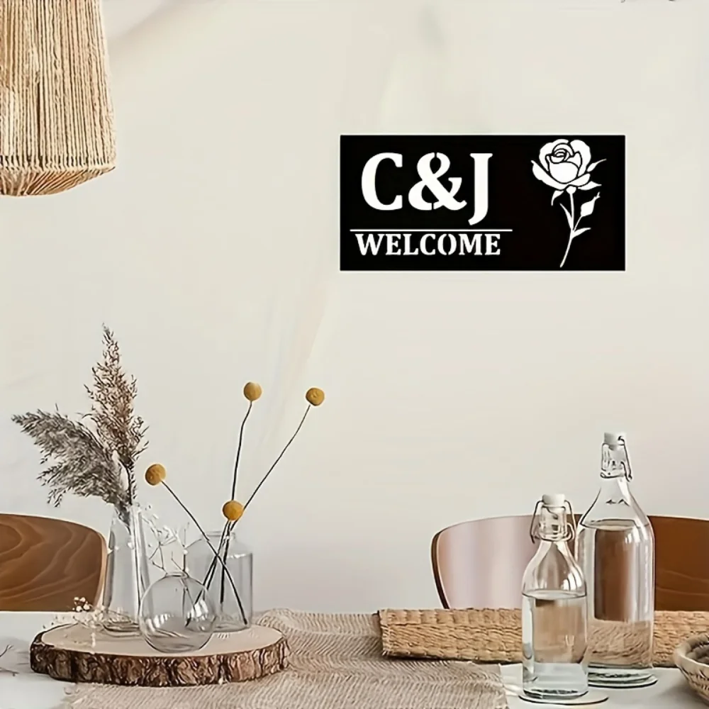 Custom Metal Address Plate with Name and Number Durable Wall Decor for Home Exterior Ideal Wedding or Housewarming Display