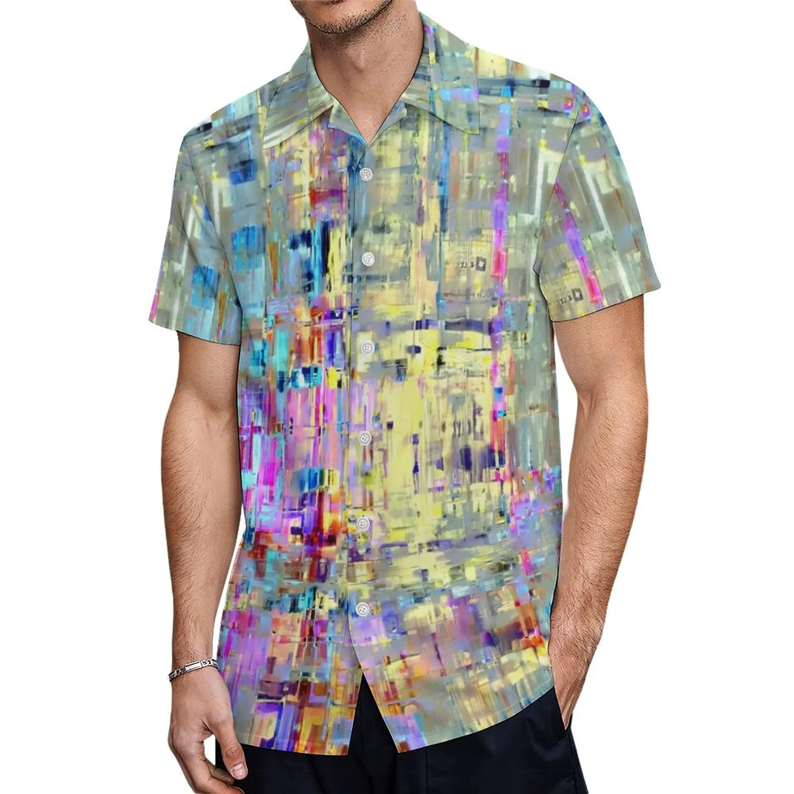 

Summer Hawaiian Men's T-shirt 3D Graffiti Printing Men's Loose Beach Oversize Short-sleeved T-shirt Top Men's Unisex Shirts Tops