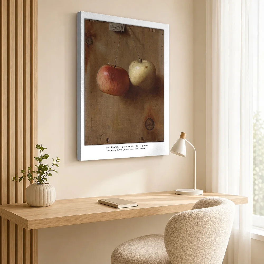 Two Hanging Apples Still Life Canvas Poster Personalized Modern Aesthetic Wall Art for Living Room Bedroom Decor Ready to Hang