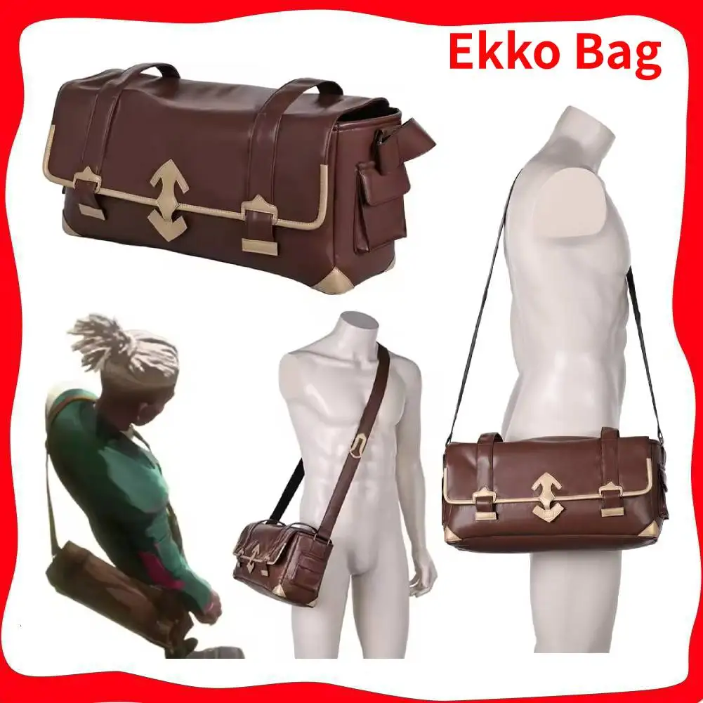 Cosplay Arcane Ekko Shoulder Bag 2024 Game LoL TV 2 Fantasy Costume Accessories Men Messenger Bag Crossbody Bags Xmas Gifts