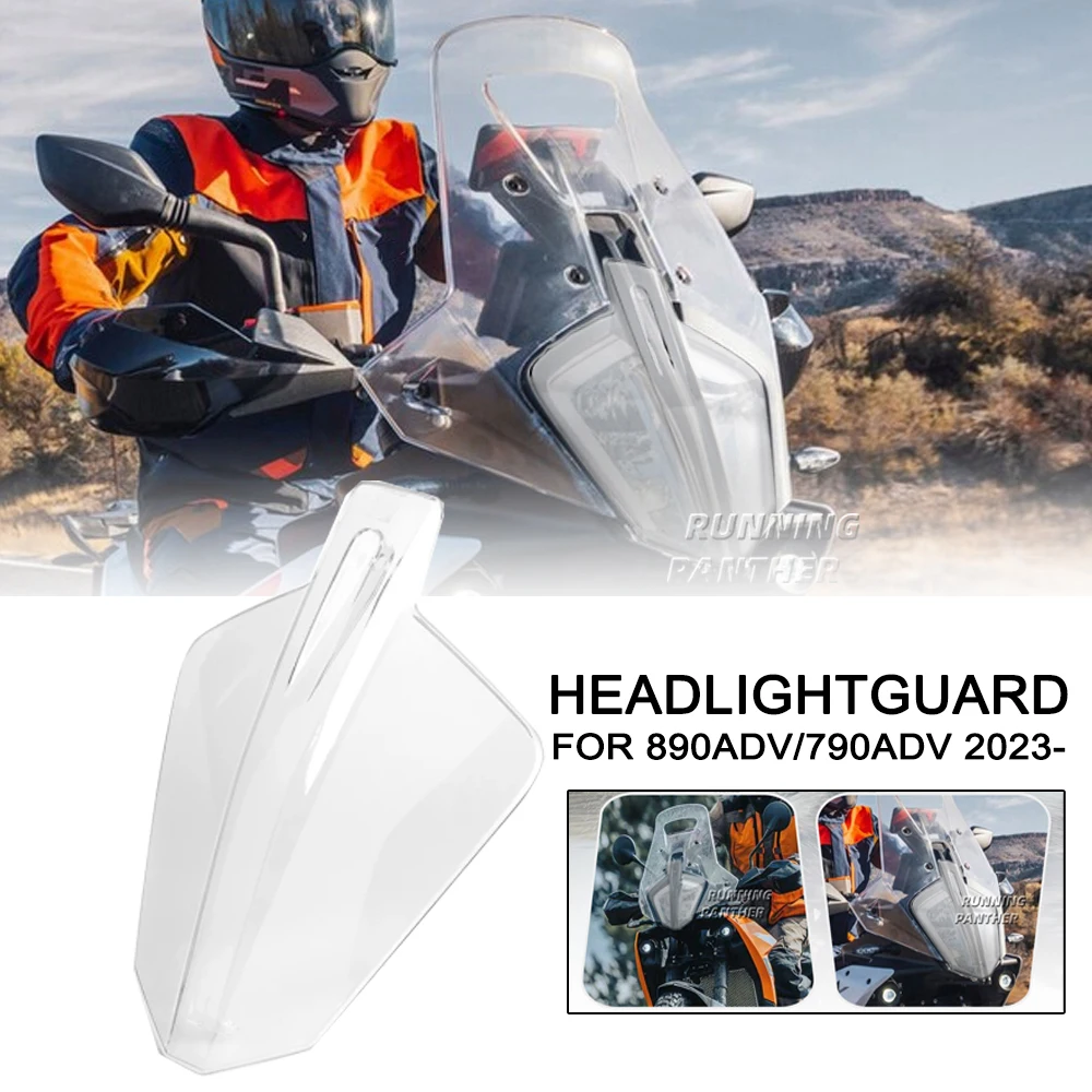 

New For 890 Adventure 790 ADVENTURE 2023 2024 Motorcycle Transparent Headlight Protector Grille Guard Cover Protection Grill