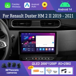 Android 14 Car Radio Multimedia Player for Renault Duster HM 2 II 2019 - 2021 GPS 4G WiFi Bluetooth Split Screen DSP Stereo