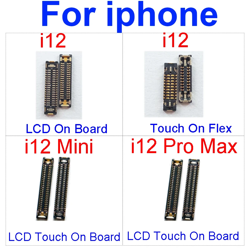 

FPC Connector For iPhone 12 mini 12 12 Pro Max Lcd Digitizer Touch Screen Connector Clip On Motherboard Flex Cable Repair Parts