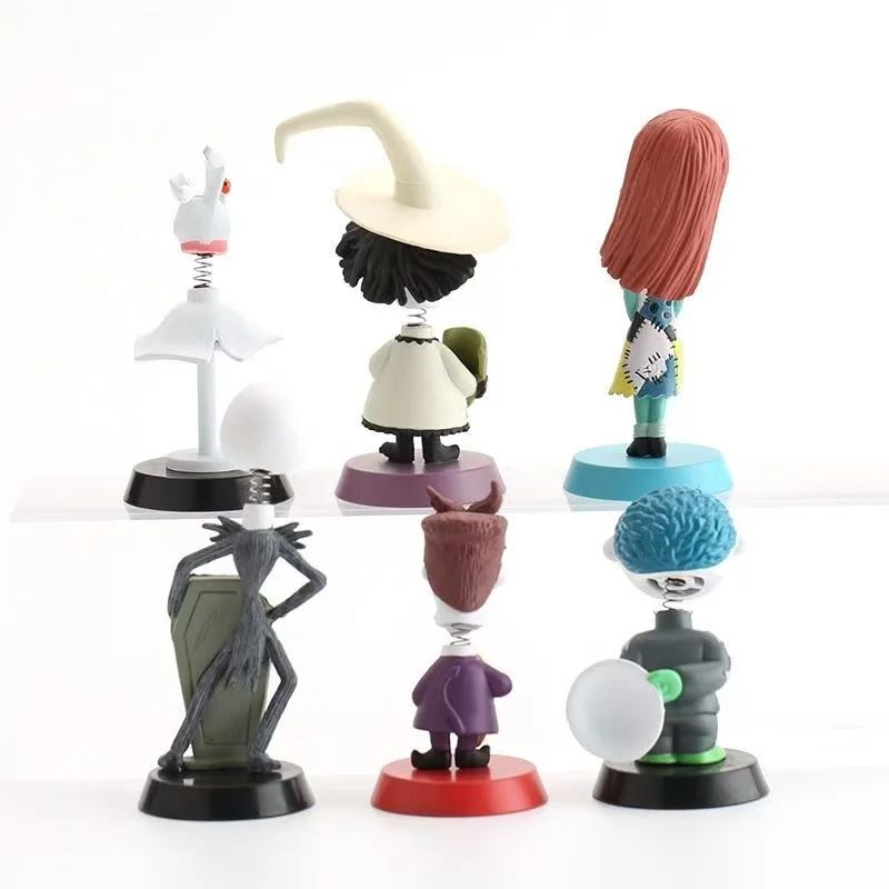 6PCS 크리스마스의 악몽 잭 잭 스켈링턴/프레디 크루거 보블 헤드 인형 PVC 액션 피규어 컬렉션 장난감
