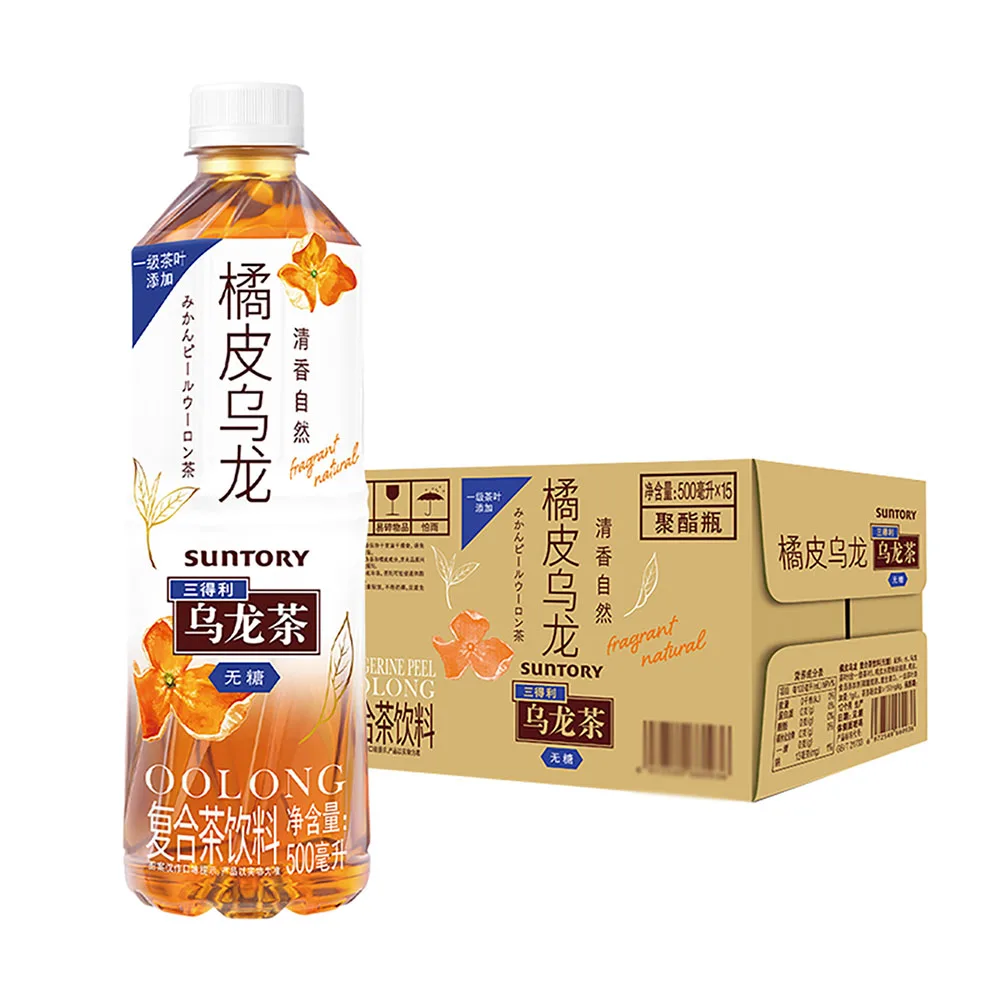 Chá Suntory Oolong com casca de laranja, sem açúcar, 500ml x 15 garrafas por caixa