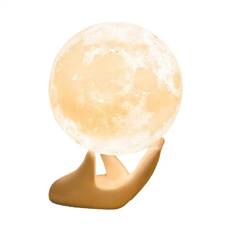 Soft Glowing Moon Night Light Ball com lâmpada de mão cerâmica, Touch Sensor Table Lamp, Decoração do quarto