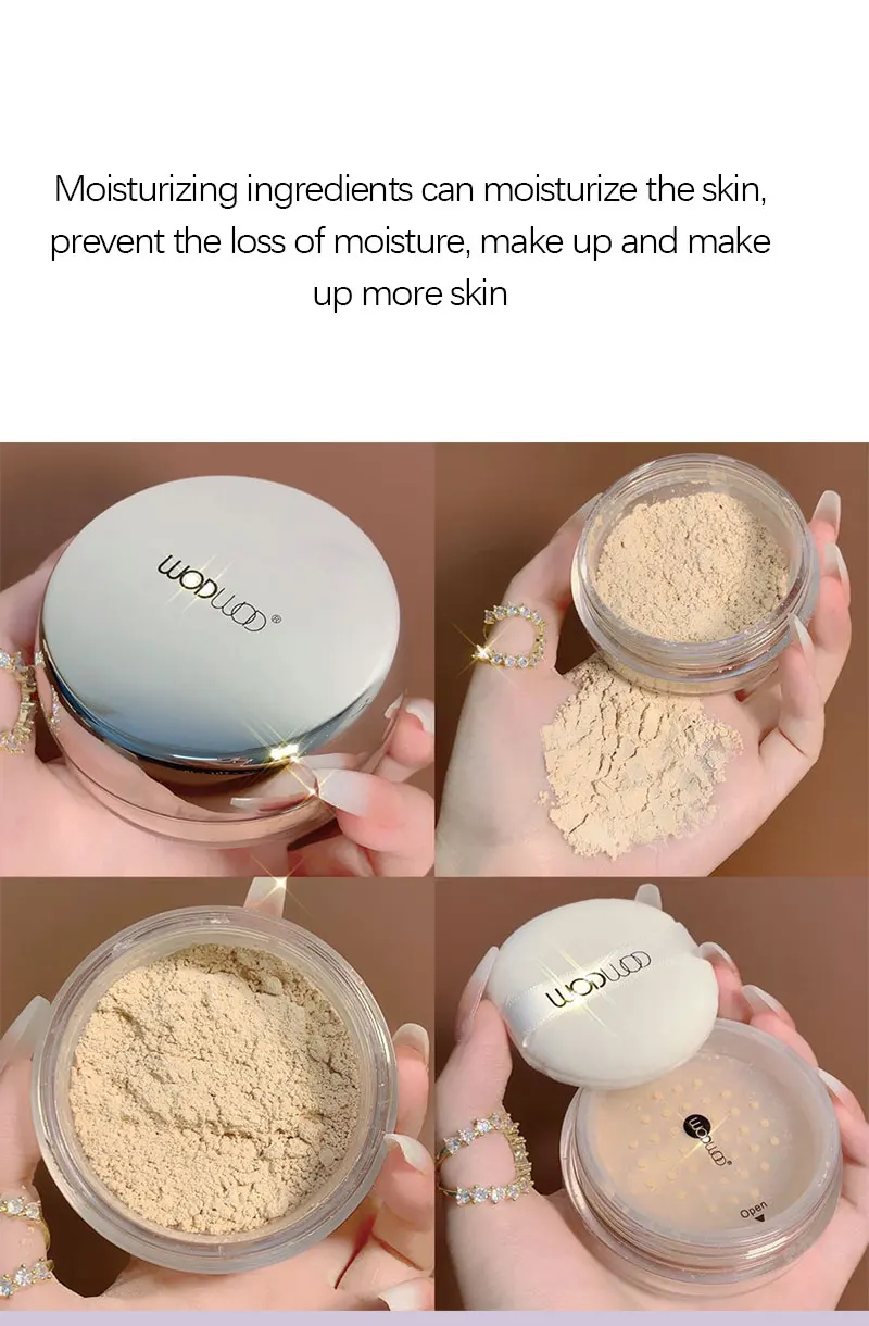 3 Colors Face Loose Powder Silk Smooth Light Sense Makeup Powder Waterproof Long-Lasting Matte Setting Finish Makeup Oil-control