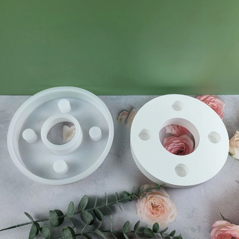 Round Holder Molds 4 Hole Pillar Base Molds for DIY Holder Dropship