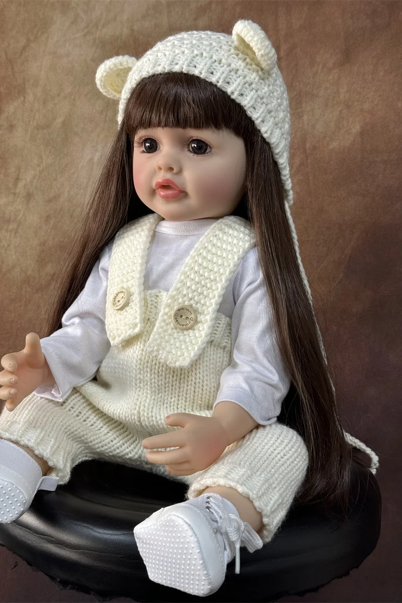 55 CM 22 Inch Reborn Dolls Realistic Full Silicone Baby Bebe Vinyl Newborn Girl Doll Princess Toddler Toy Gift