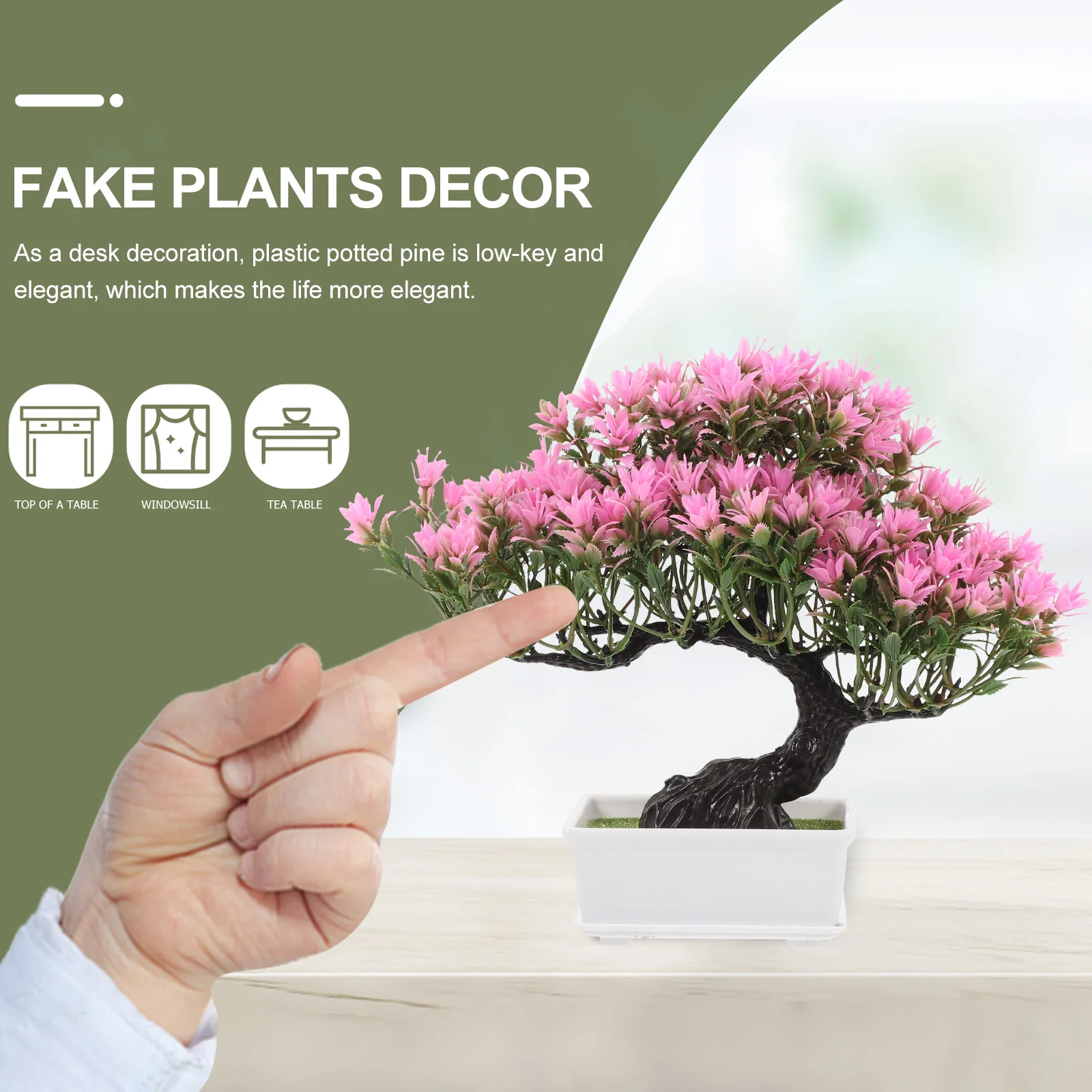 

Artificial Pine Tree Bonsai Desktop Fake Plant Home Table Centerpiece Easy Maintenance Artificial Pine Tree Fake Plant