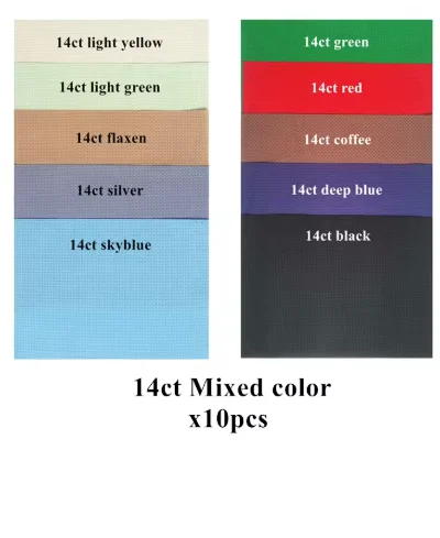 

10 шт./лот, 50x50 см, разноцветная канва Аида, ткань малого размера, 14ct 16ct 18ct 28ct, ткань для вышивки крестом, материалы для рукоделия DIY