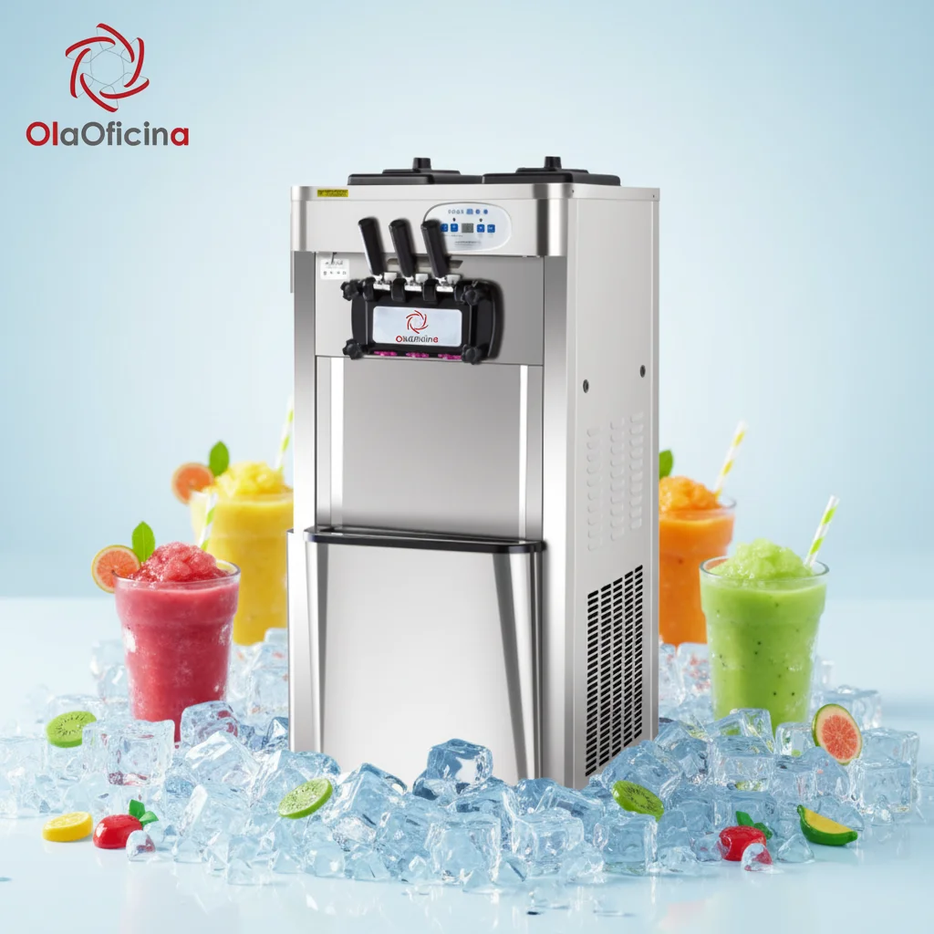 ICL18S Direct Sale Vertical 16L-22L/H Capacity Stainless Steel 3 Flavors Fully Automatic Soft Ice Cream Maker Machine