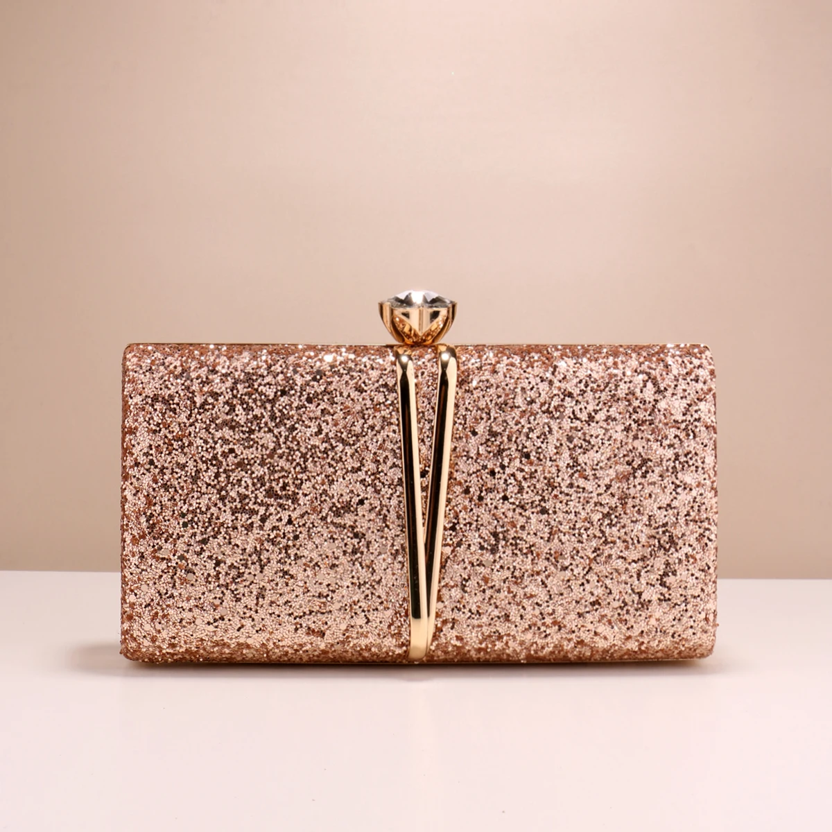 

Metal Chain Evening Bags Sequined Prom Dinner Party Clutch Luxury Ladies Gift Mini Handbags for Wedding Party Female Handbags