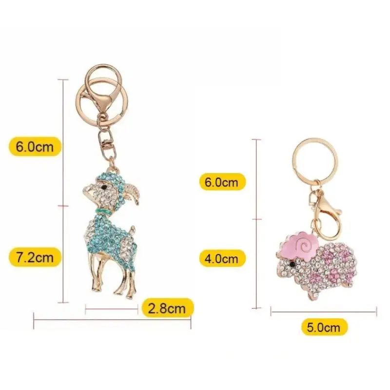 1 Stück Sternzeichen-Ziegen-Schlüsselanhänger mit Strasssteinen, Luxuriöser Glänzender Voll-Strass-Kleiner Ziegen-Schlüsselring für Taschen, Autoschlüssel und Innendekoration – Detail 10