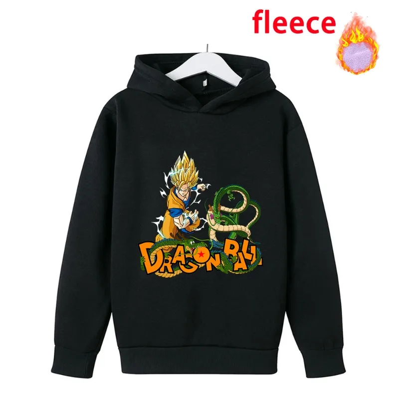 Goku Kids Hoodie Dragon Ball Fall/Winter Long Sleeved Sweatshirt Popular Japanese Anime Casual Boys Girl Cool Style Clothes Tops