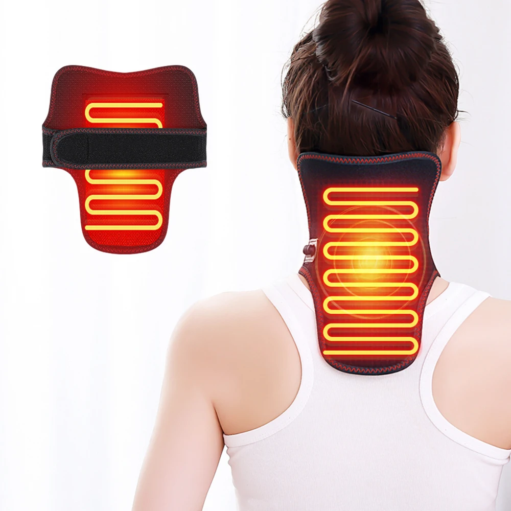 

Heating Neck Pad Car Travel Wraps Pain Relief Warm Compress Pad Soreness Stiffness Cervical Spondylosis Adjustable Temperature