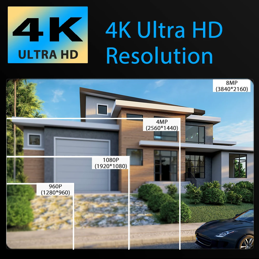 Vikylin 8MP 4K Security IP Camera For Hikvision OEM DS-2CD2386G2-IU PoE Sound light Warn Human Vehicle Detection Two Way Audio