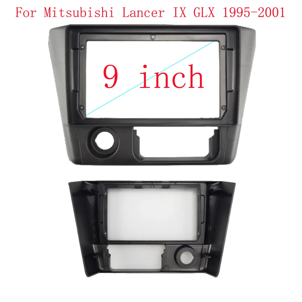 9 inch Car Fascia Radio Panel for Mitsubishi Lancer 1995-2016 Dash Kit Install Facia Console Bezel Adapter 9inch Plate Trim