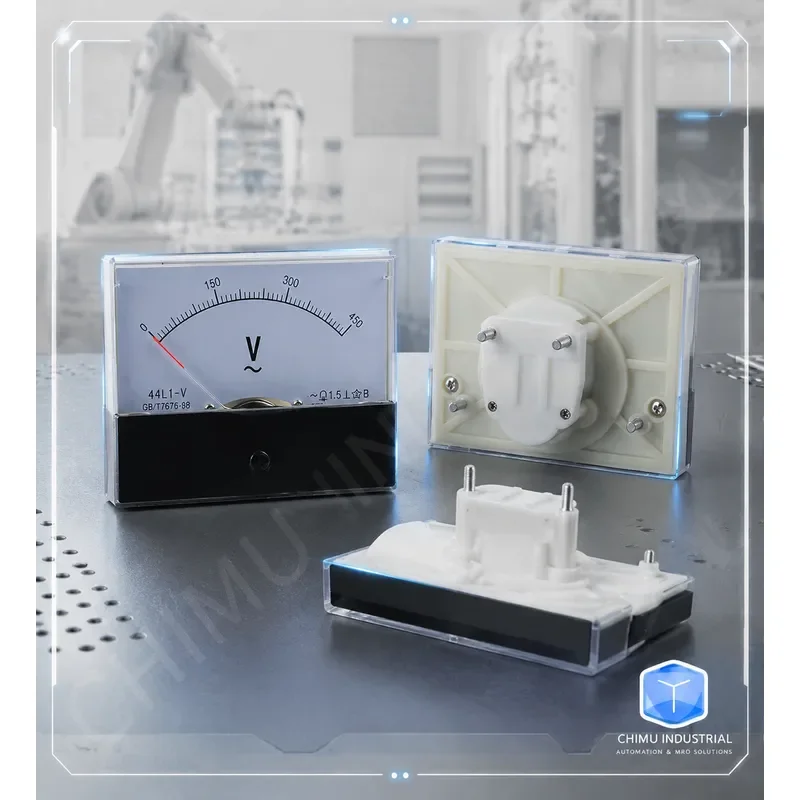 【CHIMU INDUSTRIAL】 44L1-V Pointer AC Voltage Meter Mechanical Panel Mount Analog Voltmeter 250V 450V Industrial Gauge